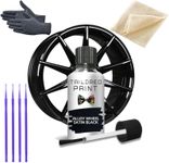 Black Alloy Wheel Rim Touch Up Paint Kit - Use On Painted and Powder Coated Wheels 30ml For Car, 4x4, SUV, Lorry, Truck, Caravan Campervan Curbed, Scratched Wheels (Satin Semi-Gloss Finish)