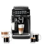 PHILIPS 3200 Series Fully Automatic Espresso Machine - LatteGo Milk Frother, 5 Coffee Varieties, Intuitive Touch Display, Black, (EP3241/54)