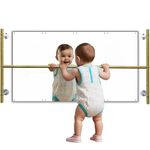 Montessori Coordination Mirror Set - Pull Up Bar and Mirror for Babies, Toddlers | Develop Motor Skills Self-Discovery | Hardware Included | Plexiglass Acrylic Safety Mirror & Power Coated Steel Bar