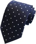 Secdtie Men's Polka Dot Silk Ties Jacquard Woven for Wedding Party Business (One Size, Navy Blue(White Dot))