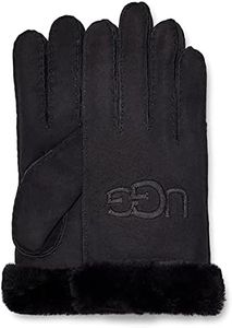 UGG Women's Sheepskin Embroidered Glove, Black, S