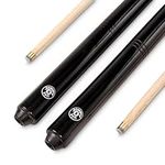 Jonny 8 Ball Pub Style 2 Piece Centre Jointed Snooker Pool Cue Set 9.5mm Tip - Two 57 Inch Cues