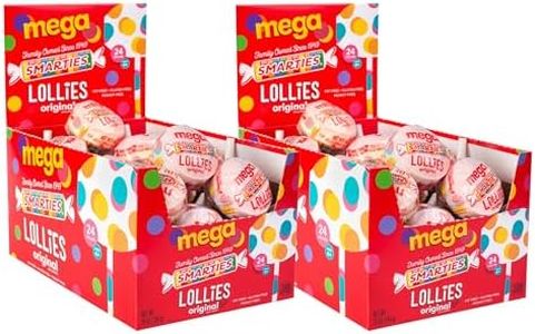 Smarties Double Lollies Mega - Gluten Free, Peanut Free, Fat Free Assorted Fruity Flavors Lollipops - Perfect for Birthdays, Parties - Made by US Candy Company Since 1949-24 Count Box (Pack of 2)