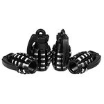 KINBOM 4pcs Aluminum Valve Stem Caps, Hand Grenade Style Heavy-Duty Tire Valve Stem Covers Airproof Seal for Cars SUV Trucks Motorcycles (Black)