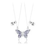 DreamHorse Magnetic Matching Butterfly Friendship Necklace - 2 pcs/set Best Friends BFF Necklace for 2 Girls Dainty Gifts For Friends Sisters, Zinc, No Gemstone