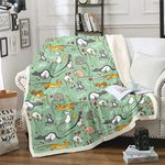 Erosebridal Kids Rat Plush Bed Blanket Throw Size Mouse Rodents Sherpa Blanket Funny Animal Love Heart Throw Blanket for Boys Girls Children Cartoon Style Fleece Throw for Living Room, Teal Blue