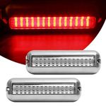 pair of 42 underwater led light (84 led) in stainless steel for marine, boat, vr, camper, pontoon, trailer and much more (red)