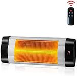 CASART 1500W Electric Infrared Heater, 3 Power Adjustable Heater with Remote Control, 24-Hour Timing and LED Display, Built-in Overheat Protection, Outdoor Indoor Home Patio Wall-Mounted Heaters