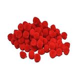 RED Fluffy pom poms 10mm - Pack of 100 by arkCRAFT