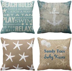 Emvency Throw Pillow Cover Decorative Pillow Case Home Decor Square Parent Pillowcase, Polyester & Polyester Blend, Beach, 16 x 16 inches