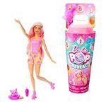 Barbie Pop Reveal Fruit Series Doll, Colour-Changing Doll with Pink Hair, 8 Surprises Including Slime and Squishy Puppy, Strawberry Lemonade Scent, Toys for Ages 3 and Up, One Doll, HNW41