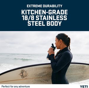 YETI Rambler 18 oz Straw Bottle – Stainless Steel, Navy, Leakproof Cap