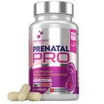 Ultra Premium Pregnancy Vitamins - Prenatal PRO | 18 Ingredients in 1 (Before During After) Pregnancy | Pre Pregnancy Pre Natal Vitamins for Women | 60 Capsules Folic Acid Omega 3 DHA