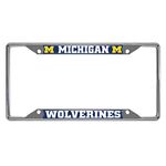 FANMATS 14823 NCAA University of Michigan Wolverines Chrome License Plate Frame, 6.25"x12.25"