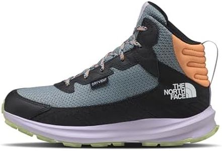 THE NORTH FACE Unisex Kid's Hiking Boot, Khaki Stone Geyser Aqua, 2 UK Child