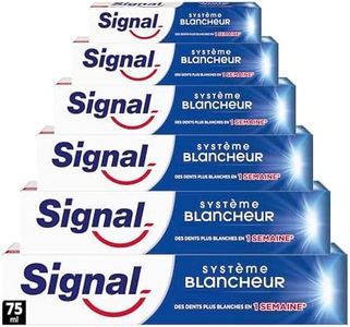 SIGNAL - Dentifrice Système Blancheur - Des dents plus blanches en 1 semaine - Blancheur naturelle - 95% d'ingrédients d'origine naturelle (lot de 6x75ml)