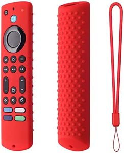 Hi Color Silicone Remote Cover for All New Fire Stick 4K Max 2023, Silicone Case Compatible with Fire TV Stick 4k Max 2nd Gen, Toshiba/Insignia NS-RCFNA-21 Silicone Sleeve with Lanyard (Red)