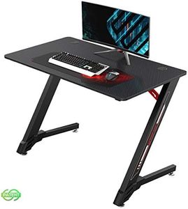EUREKA ERGONOMIC 43'' Metal Gaming Desk Z Shape Gaming Computer Desk with Free Mouse Pad, Simple PC Gaming Table for Home Office with Cable Management System, Black