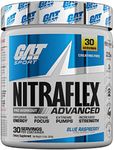 GAT Clinically Tested Nitraflex, Testosterone Enhancing Pre Workout, Blue Raspberry,300 Gram