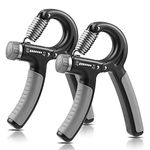 NIYIKOW 2 Pack Hand Grip Strengthener, Grip Strength Trainer, Adjustable Resistance 22-132Lbs (10-60kg), Non-Slip Gripper, Perfect for Musicians Athletes and Hand Injury Recovery - Grey