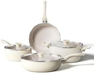 Redchef Ceramic Cookware Set 7Pcs, Nonstick Pots and Pans Set, White