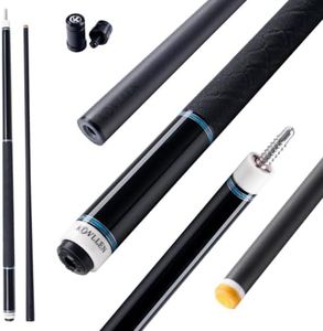 KONLLEN Carbon Fiber Pool Cue Stick with PRO Taper Shaft Super Low Deflection Billiard Pool Cue Ebony Hand-Made Inlay Billiard Pool Cue Sticks-Competition Level, Ultra-Smooth, Professional