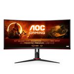 AOC Gaming CU34G2X - 34 inch WQHD Curved Monitor, 144Hz, 1ms MPRT, VA, AMD FreeSync, Height Adjust, USB Hub (3440x1440@ 144Hz, 300 cd/m², HDMI/DP/USB 3.0)