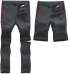SANMIO Men's Outdoor Hiking Trousers, Quick Dry Long Convertible Short Pants Lightweight Climbing Walking Mens Work Zip Off Camping Trekking Travel Cargo Pants Grey L