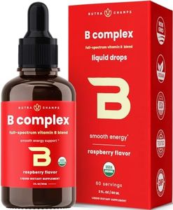 NutraChamps Vitamin B Complex Liquid Drops | B Vitamins Complex Supplement with B1, B2, B3, B6, B7, B9 & Methyl B12 Drops for Adults & Kids | Vegan Berry Flavor 2oz | 60 Servings / 2 Month Supply