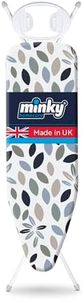Minky Ironing Board Expert, Large Ironing Board, 122 x 38 cm Iron Board, Angled Rest, Adjustable Height to 96 cm, Collapsible Iron Table
