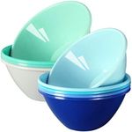 Youngever 9 Pack 960ml Plastic Bowls, Re-usable Large Cereal Bowls, Large Soup Bowls, Microwave Safe, Dishwasher Safe, Set of 9 in 9 Coastal Colors