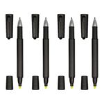 Ocobudbxw Ballpoint Pens Portable 2-in-1 Marker Pen Fluorescent Yellow Chisel-tip Black Bullet Nib Highlighter Gel Pen 2-in-1 Student Choice