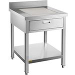 VEVOR Commercial Food Prep Worktable 24x30 in Stainless Steel Table with Drawer Kitchen Utility Table with Undershelf and Backsplash Kitchen Island 660 Lbs Load Capacity for Restaurant, Home and Hotel