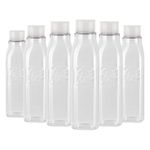 CELLO Fridge Door Plastic Bottle | Leak proof & break-proof | Freezer safe | 100% Food Grade | 1000ml, Set of 6, White