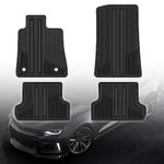 LitMiRaCle Floor Mat Liner Compatible with 2016 2017 2018 2019 2020 2021 2022 Camaro TPE Rubber Carpet OEM Front & 2nd Seat Black All-Weather Guard Heavy Duty Floor Mats Liners, OEM Custom fit