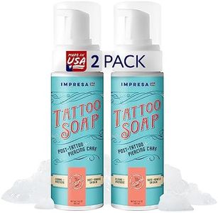 IMPRESA [2 Pack] Tattoo Cleaning Soap - Piercing & Tattoo Foam Soap - Gentle, Moisturizing Vegan Unscented - Tattoo Aftercare Soap & Piercing Cleanser - Tattoo Care Products, Made in USA - 14oz Total