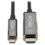 Tripp Lite USB-C to HDMI Fiber Active Optical Cable, 4K Video @ 60HZ (4:2:2), UHD, HDR, CL3 Rated, Black, 2.2 HDCP, 49 Feet / 15 Meters, 3-Year Warranty (U444F3-15M-H4K6)