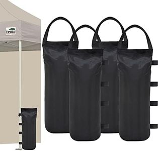 Eurmax 112 LBS Extra Large Pop up Canopy Weights Sand Bags for Ez Pop up Canopy Tent Outdoor Instant Canopies, 4-Pack,Black（Without Sand）