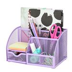 EXERZ Desk Organiser/Mesh Desk Tidy Caddy/Pencil Holder Multifunctional with 7 Compartments