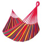 GOCAN Brazilian Double Hammock 2 Person Extra Large 220x160cm Total Length 330cm Load 300kg Canvas Cotton Hammock for Patio Porch Garden Backyard Lounging Outdoor and Indoor(Rainbow) XXL