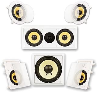 Acoustic Audio by Goldwood HD516 In-Wall/Ceiling Home Theater Surround 5.1 Speaker System, 6.5-Inch, White