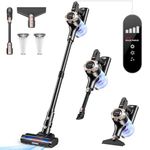 Trucozie Cordless Vacuum Cleaner, 38Kpa Max 45mins Vacuums with LED Display, Powerful 8 in 1 Lightweight Stick Vacuum with 2 HEPA, Stick Vacuums Cordless for Pet Hair, Hardwood, Carpets, Tile, Black