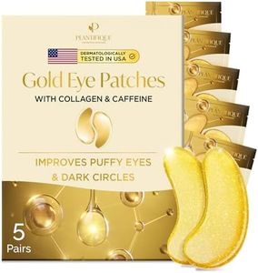 Plantifique Under Eye Masks Anti Wrinkle 5 Pairs Under Eye Patches Gold Eye Masks Skincare for Dark Circles and Puffiness Puffy Eyes Under Eye Mask Skincare Gifts for Women & Men