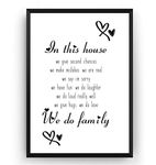 Family - Typography Print - Poster Wall Art Quote Pictures Home Decor - Frame Not Included