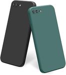 T Tersely [2 Pack] Liquid Silicone Case for Apple iPhone 7 Plus/iPhone 8 Plus, Suitable for Magsafe Wireless Charger Shockproof & Scratch Soft Rubber Skin Case Cover (Black+Midnight Green)