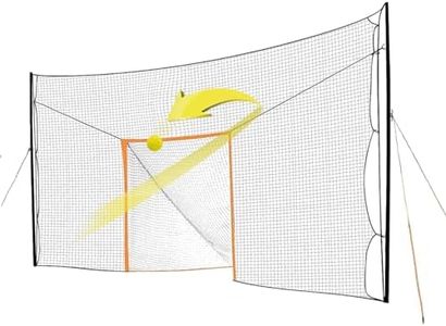 Open Goaaal Lacrosse Goal and Lacrosse Backstop Net Rebounder - 10ft x 19ft Lacrosse Rebounder for Backyard All-in-One Training Solution - Lacrosse Nets for Backyard