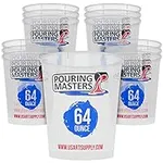 Pouring Masters 64 Ounce (2000ml) Graduated Plastic Mixing Cups (Box of 12) - Use for Paint, Resin, Epoxy, Art, Kitchen, Cooking, Baking - Measurements in OZ. and ML, 4 Different Measuring Ratios 1:1