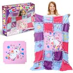 Sense&Play Knot a Quilt Art & Craft Activity - DIY Fleece Tie Blanket Kit for Crafting Your Own 61''x41'' No-Sew Blanket Making Kit Make a Cozy Masterpiece Perfect Birthday Gitfs for Kids, Teens