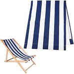 Sun Lounger Cover,Sunloungers, Beach Sling Chair Replacement Canvas Blue and White Stripes Sling Chair Replacement Deck Chair Fabric for Sunbathing Courtyard