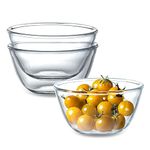 NUTRIUPS 3 Pack Glass Bowls Set 14.5cm Glass Mixing Bowls Small Glass Bowls for Kitchen (0.75L)